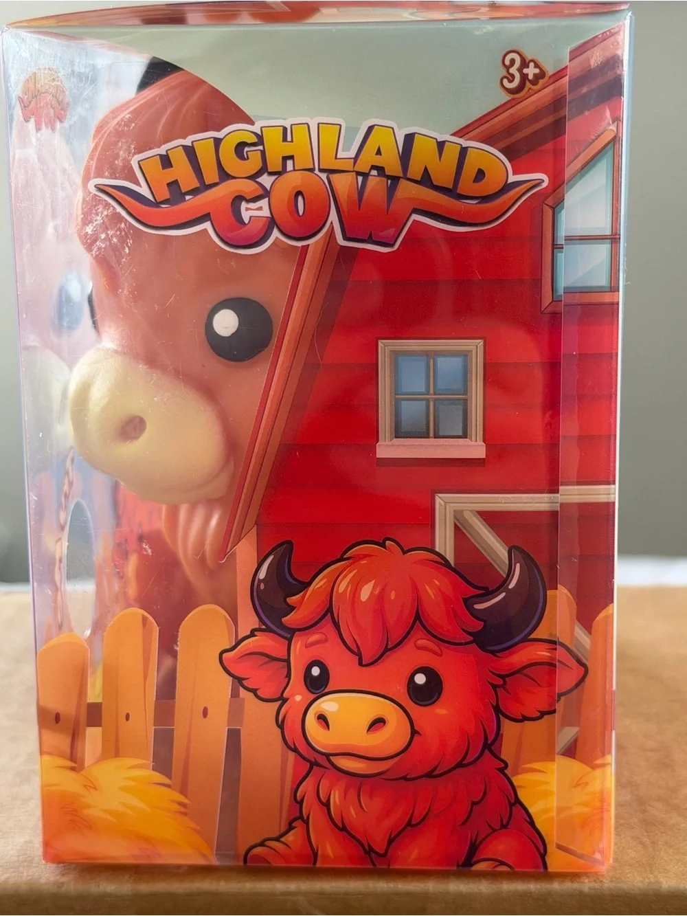 New JUMBO Highland Cow Squeeze Toy - Orange Plush Bath